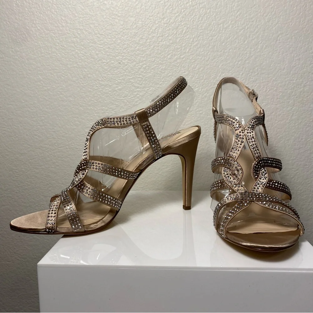 INC Sparkling Rhinestone Strappy Heels Size 9.5 Brand New in Box
